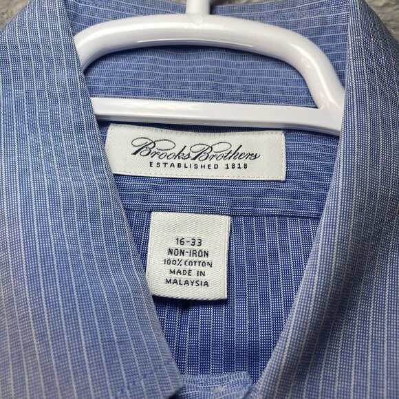 Brooks Brothers Other - Brooks Brothers Dress Shirt Men 16/33 Blue/White stripes Non-Iron All Cotton